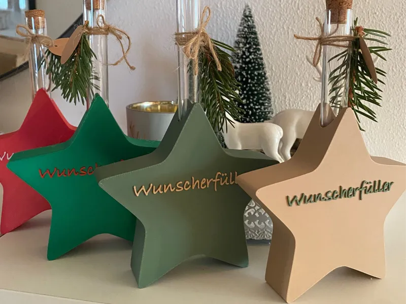 Stern mit Reagenzglas "Wunscherfüller"