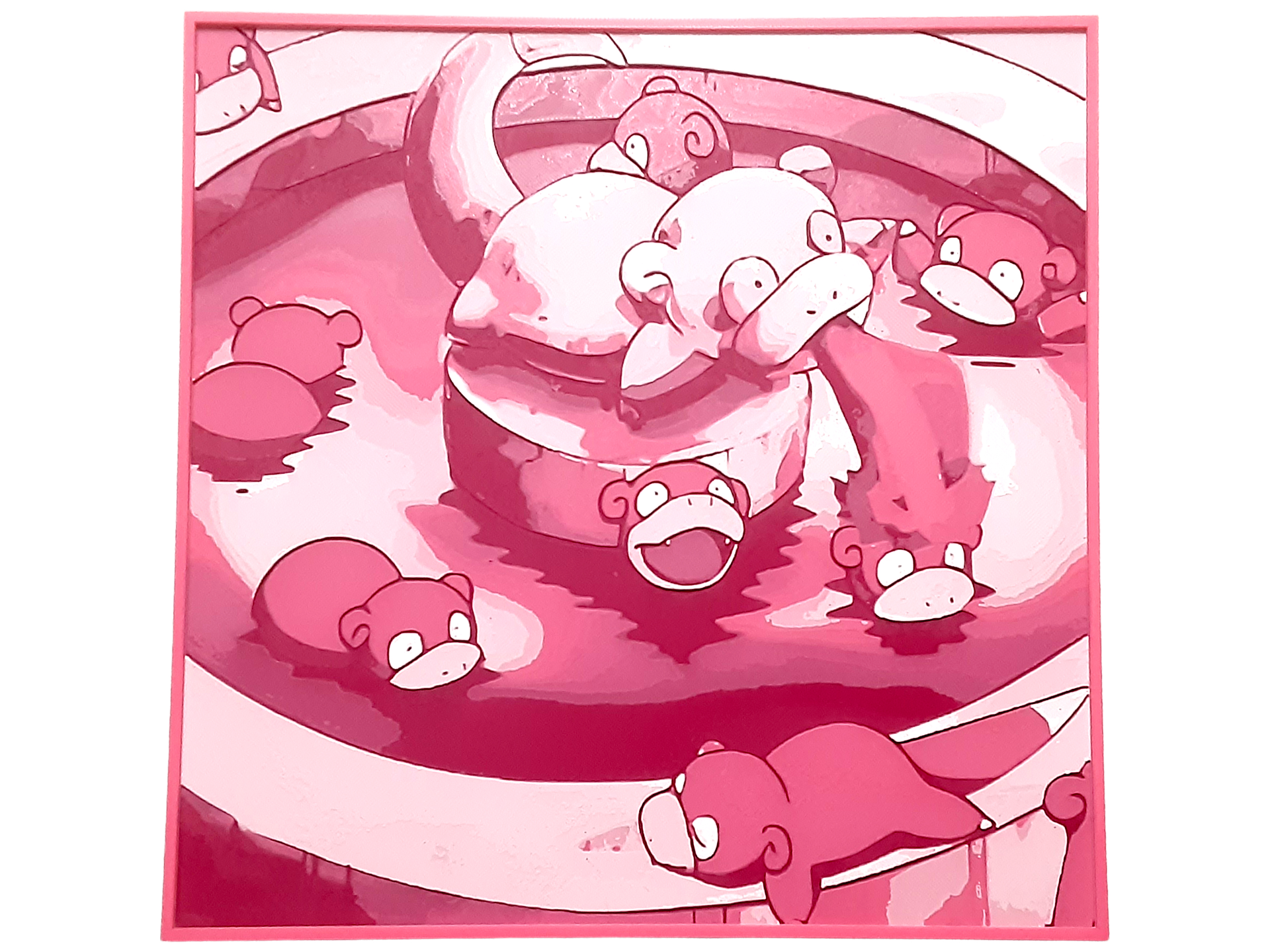 Slowpoke Fountain Hueforge Pokemon Slowbro Pink