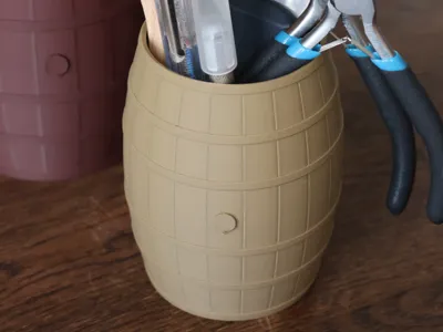 Decorative Wine Barrel Desk Organizer