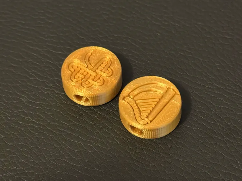 Celtic Coin Drawstring / Shoestring Beads