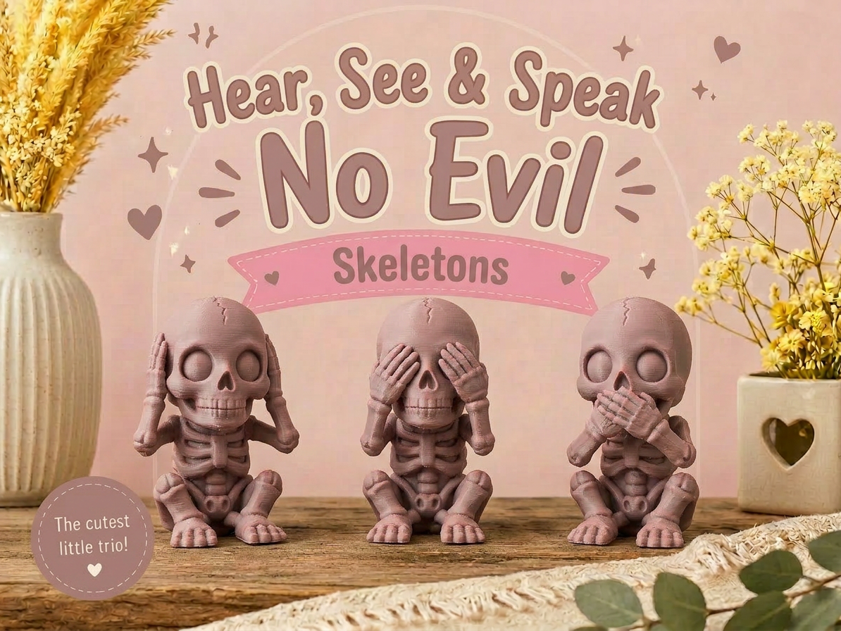 Hear, See & Speak No Evil Skeletons