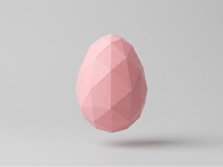 Minimalist Low-Poly Easter Egg
