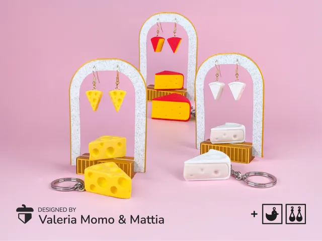 Mini Cheese Collection (Keychain & Earrings)