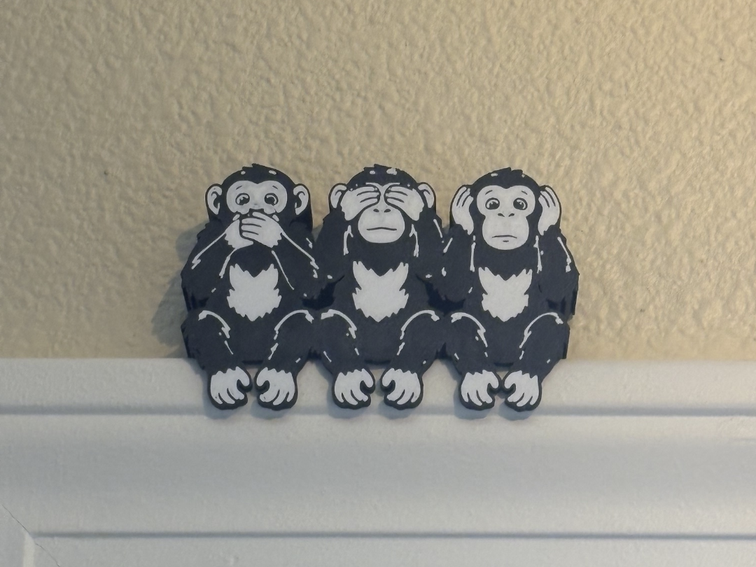 3 Wise Monkeys Speak, See, Hear No Evil
