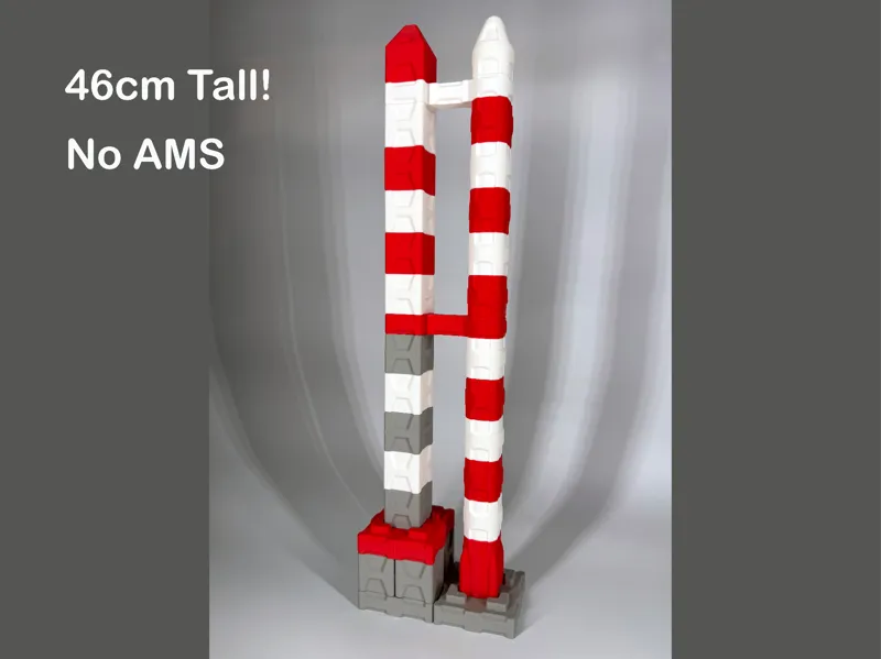 Rocket Ship and Launch Tower Building Block Set