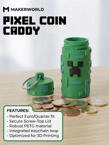 Caja o estuche: Pixel Creeper Coin Tube / Pocket Change Container — vista de referencia 2