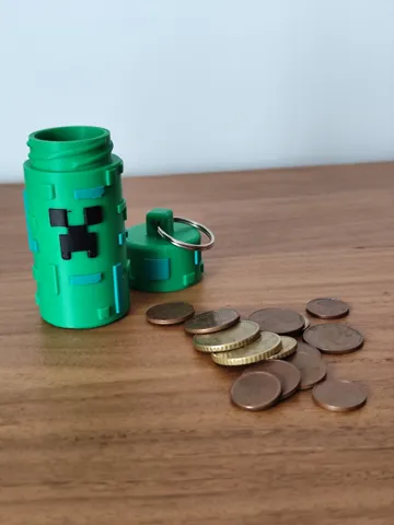 Caja o estuche: Pixel Creeper Coin Tube / Pocket Change Container — vista de referencia 5