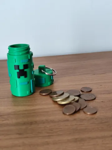 Caja o estuche: Pixel Creeper Coin Tube / Pocket Change Container — vista de referencia 4