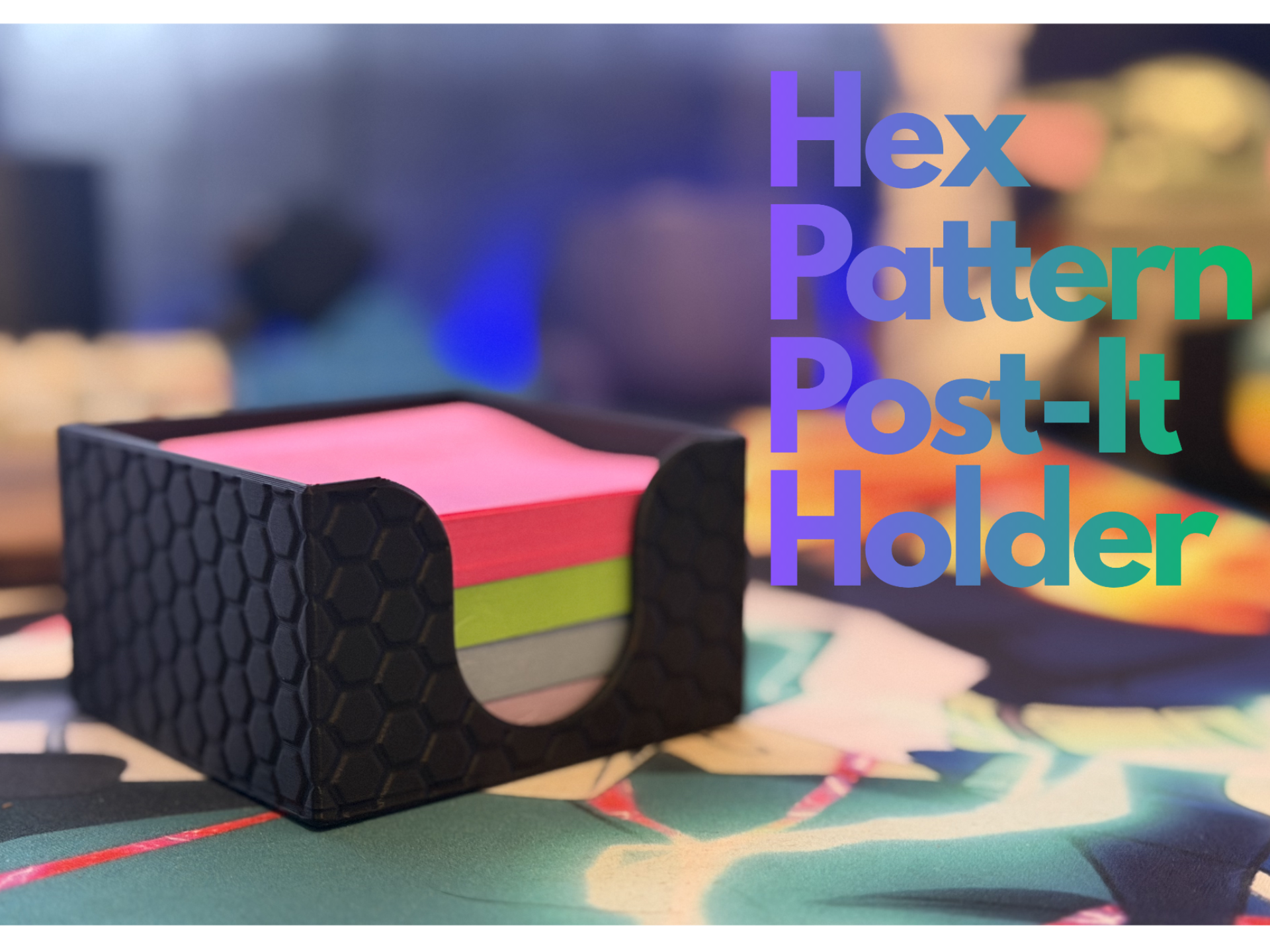 Hex Pattern Post-It Holder
