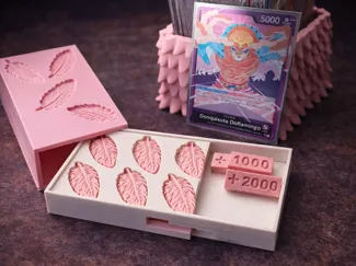 Doflamingo Feder-Spielmarken und Power-Würfeln