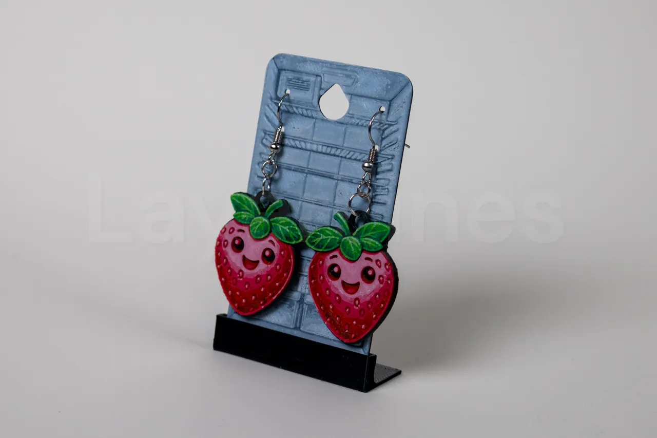 Strawberry Earrings - Happy Food Series view 2