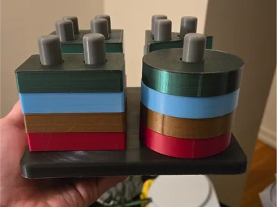 Shape sorting game, removable pegs, no AMS needed