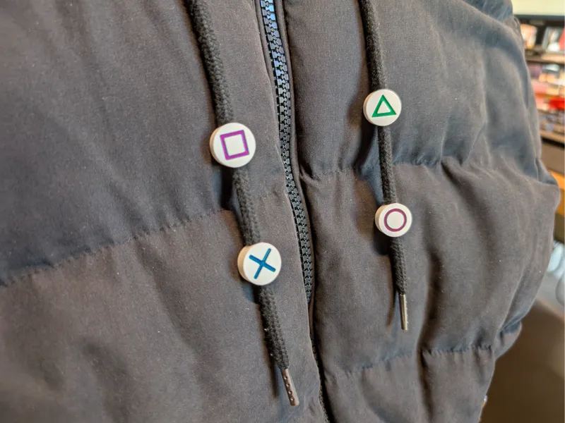 Playstation buttons - Hoodie Drawstring Beads