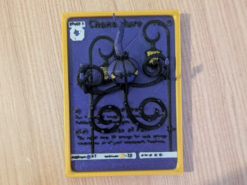 Chandelure Pokémon card relief