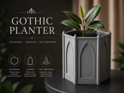 Hexagonal Self-Watering Gothic Planter