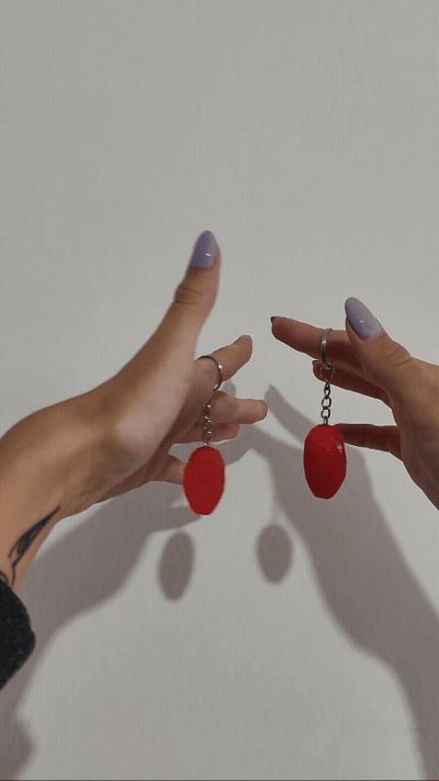 Heart keychain with magnet