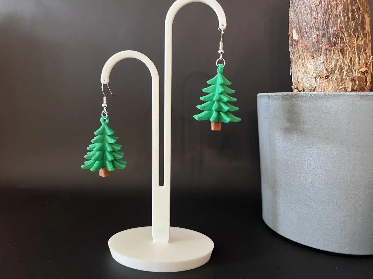 Cute Christmas Tree Earrings view 2