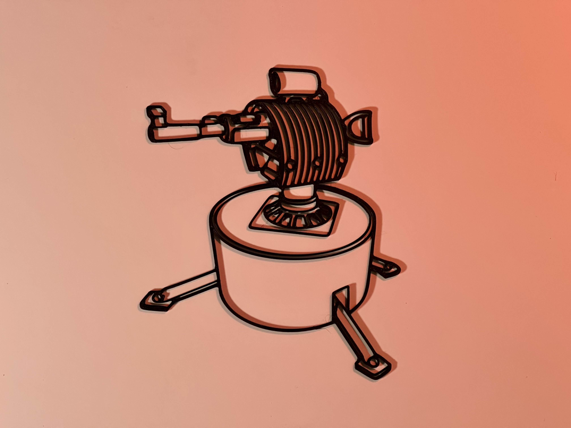 Art mural Line Art Auto Turret Rust 