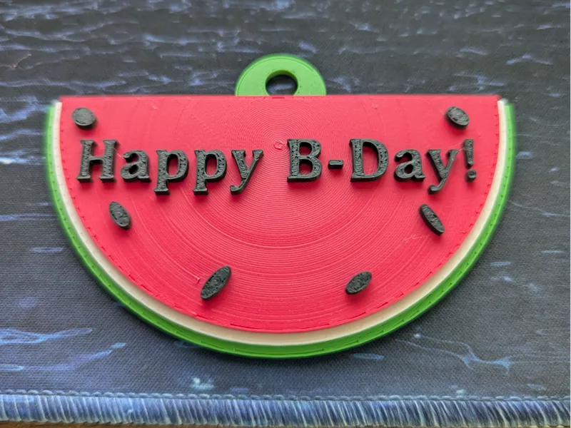 Watermelon Keychain with Text
