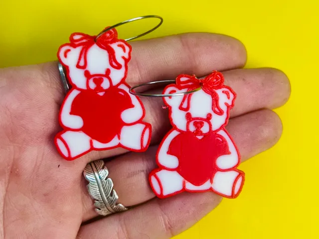 Pendientes oso san Valentin