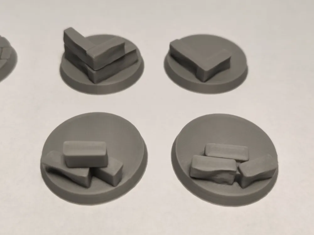 32mm Miniature Model Bases - Stone Wall - Pack 1 Remixed by Levi Moore ...