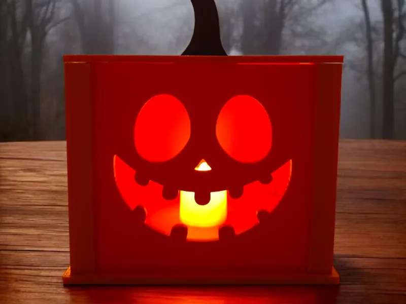 The many faces of a pumpkin lantern