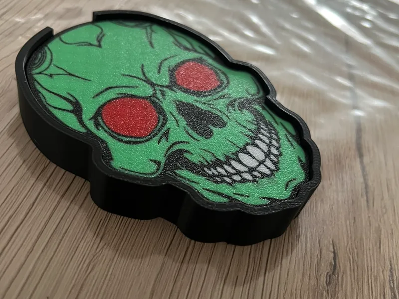 Skull-Halloween Coaster Set with Storage Case