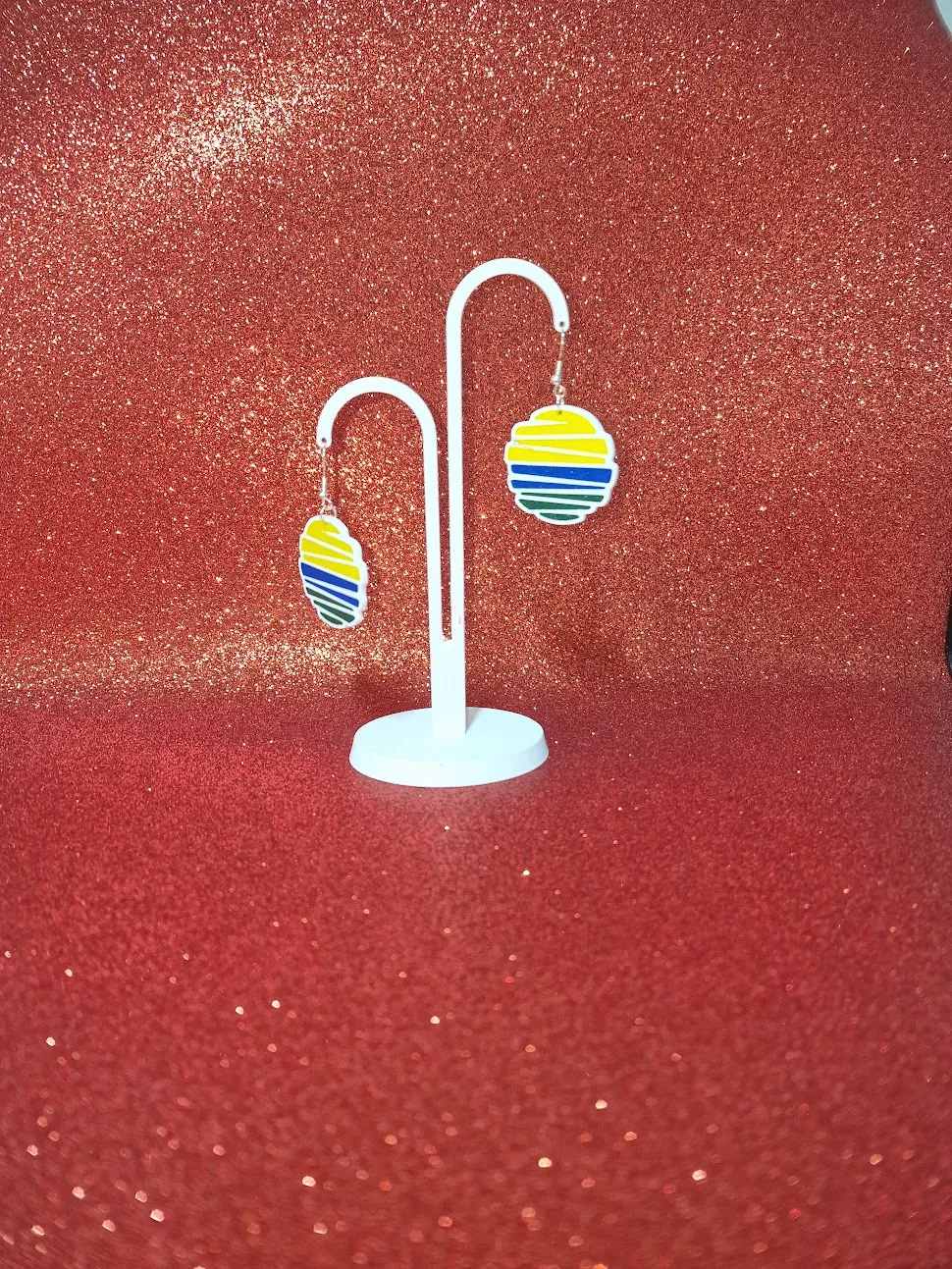 Jagged sunset earrings view 3