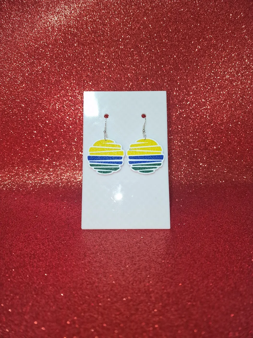 Jagged sunset earrings view 2