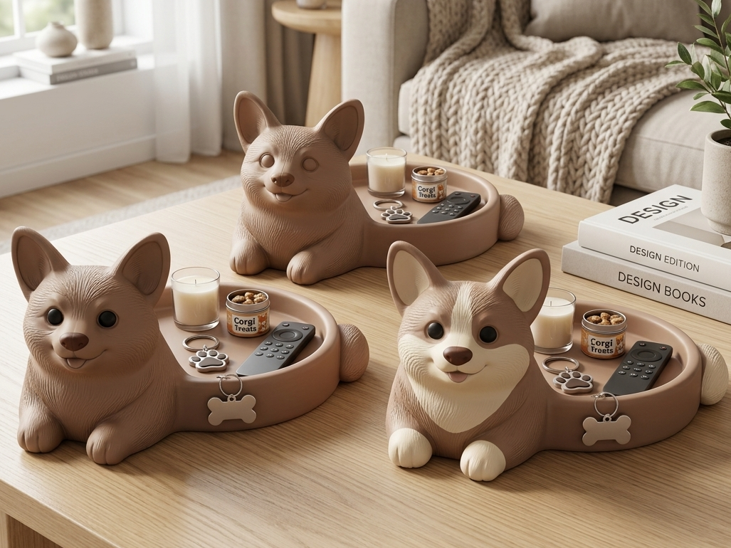 Cute Corgi Tray Organizer – 3 Styles