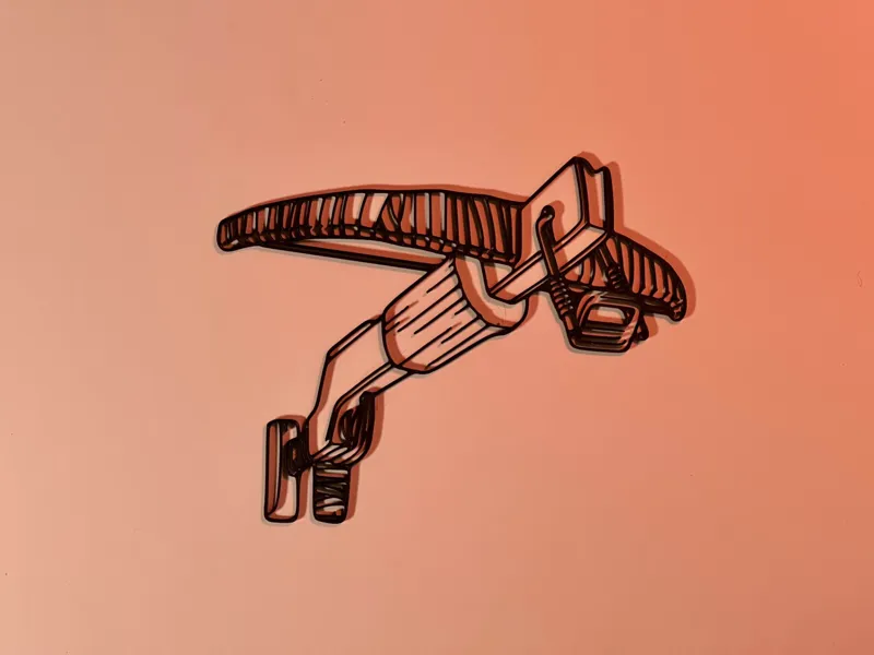 Art mural Line Art Crossbow Rust