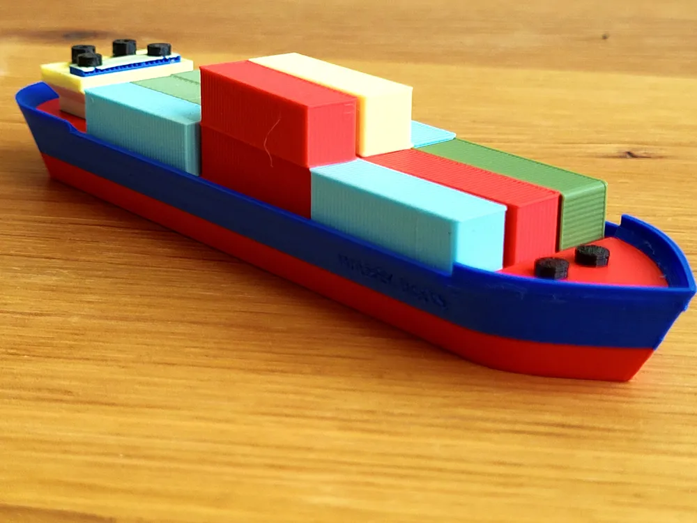 3Dプリント 浮かぶコンテナ船おもちゃ — 積み重ねゲーム - 無料3Dモデル -MakerWorld
