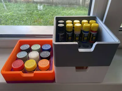 Stackable Airbrush Paint Boxes Tamiya & ATOM AMMO