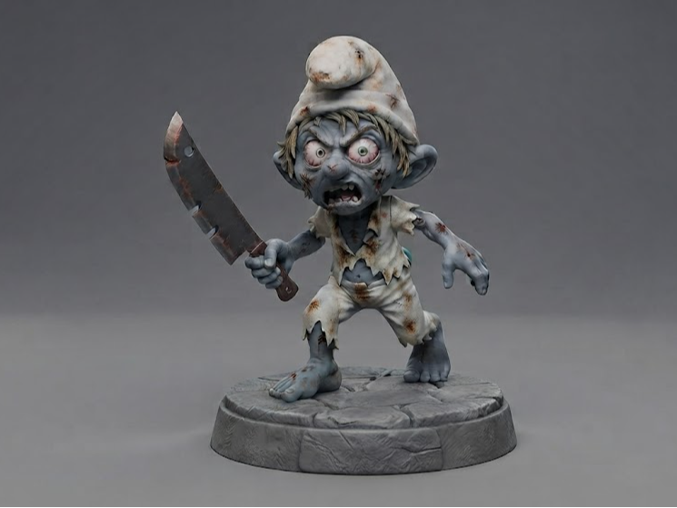 Zombie Smurf Figurine 3D model by Marcin