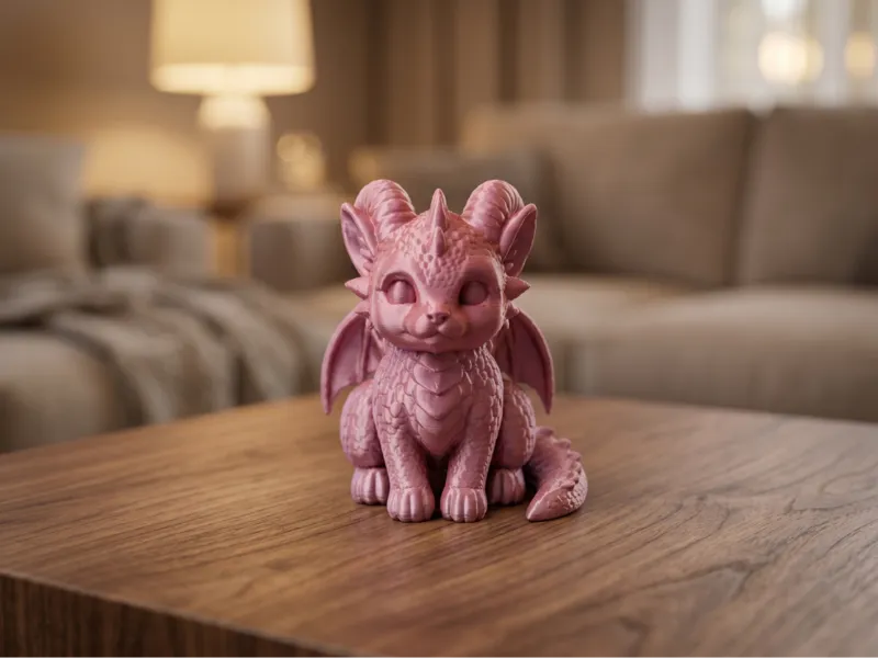 Baby Dragon Cat Figurine - Cute Fantasy Decor