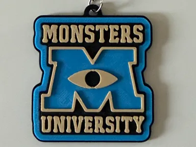 Monsters University Keychain – Multicolor 3D Print