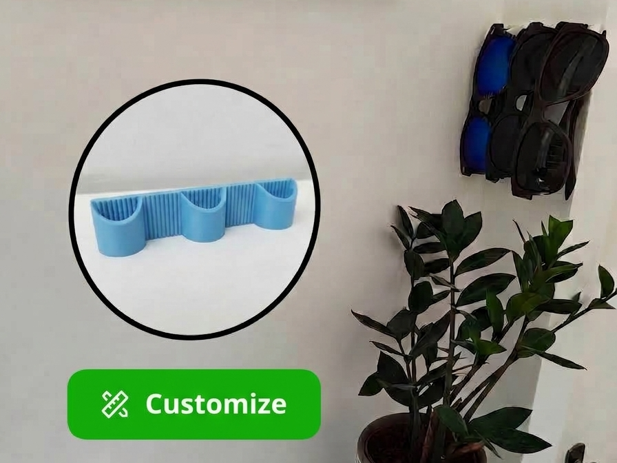 No Drill Holder for Sunglasses | Customisable 3D model