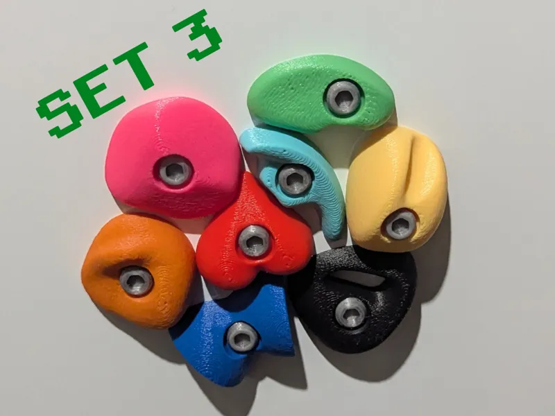 Mini Climbing Holds Set 3 | 8x2/8x3mm magnets