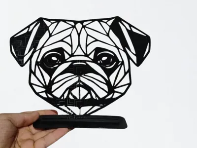 Pug Geométrico Low Poly