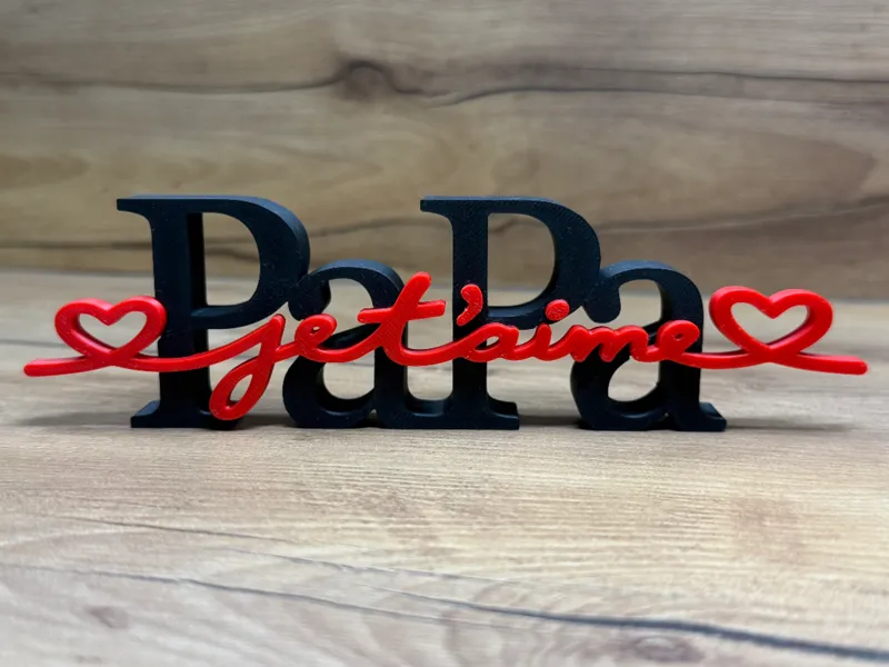 Lettrage Papa Je t'aime multipart
