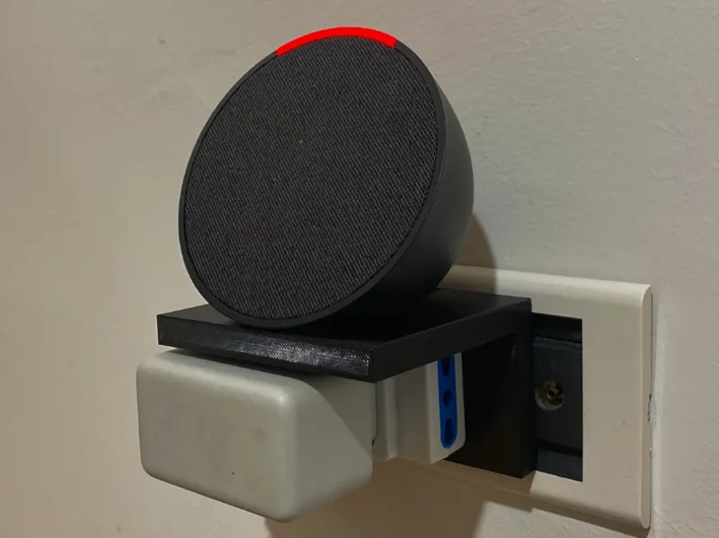 Amazon Echo Pop Outlet Shelf NO SCREWS |Space Save