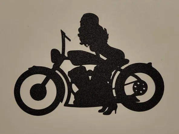 Décoration murale femme motarde