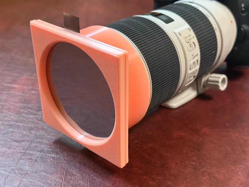 Solar eclipse adapter for Canon L-Series lens 