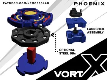 Letrero o emblema decorativo: VortX - Phoenix | Beyblade X Launcher Compatible — vista de referencia 2