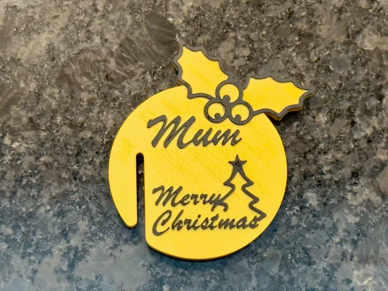 Wine glass Christmas name tag