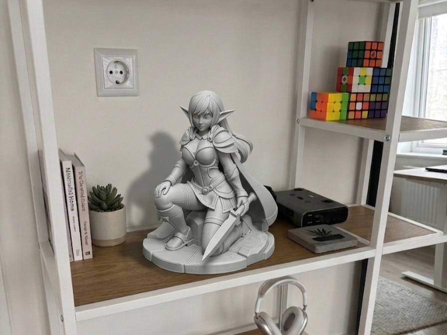 Elven Warrior Guardian | Fantasy Anime Statue