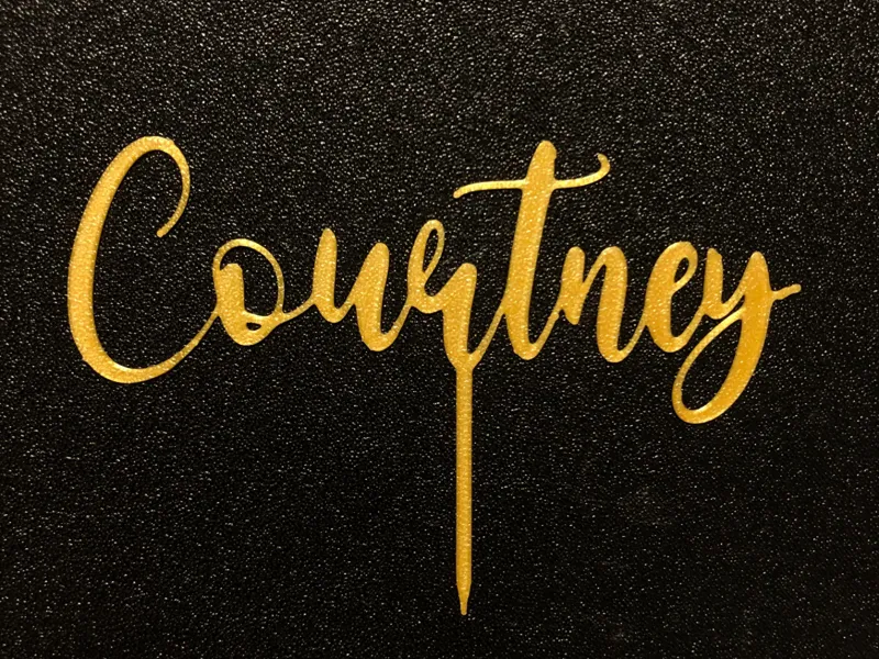 Cake topper name "Courtney"