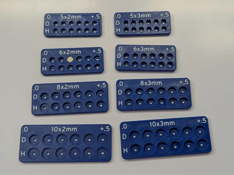 Metric Disc Magnet Clearance Test Prints