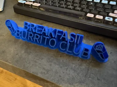 Breakfast Burrito Club Name Plate with Emojis