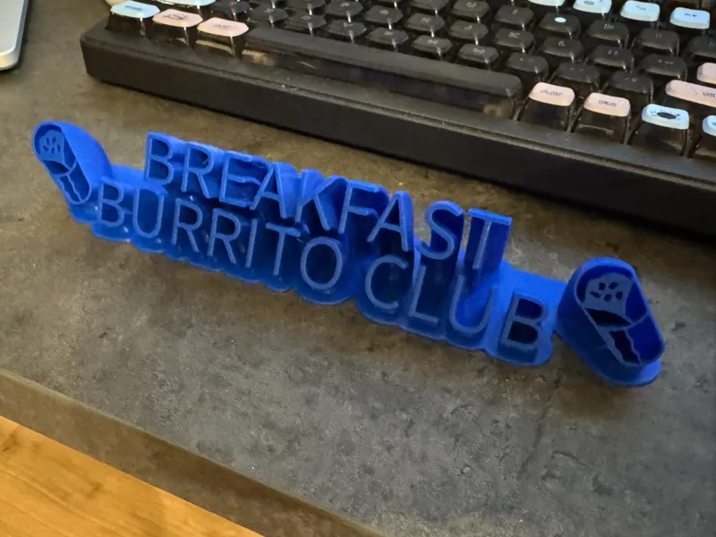 Breakfast Burrito Club Name Plate with Emojis